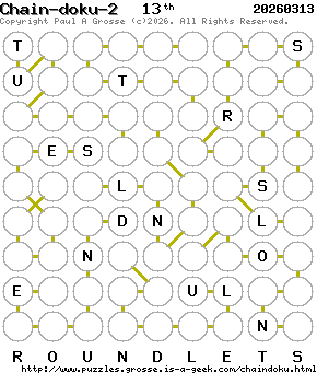 Puzzle shown is for 20260313.