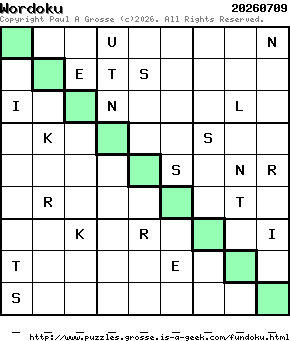 Puzzle shown is for 20260709.